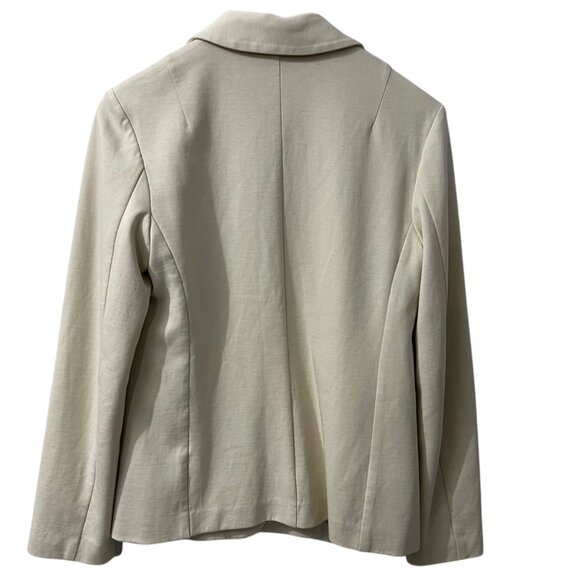 Max Mara Weekend Neutral Cream Minimalist Knit Two-Button Blazer Size M - Picture 4 of 7